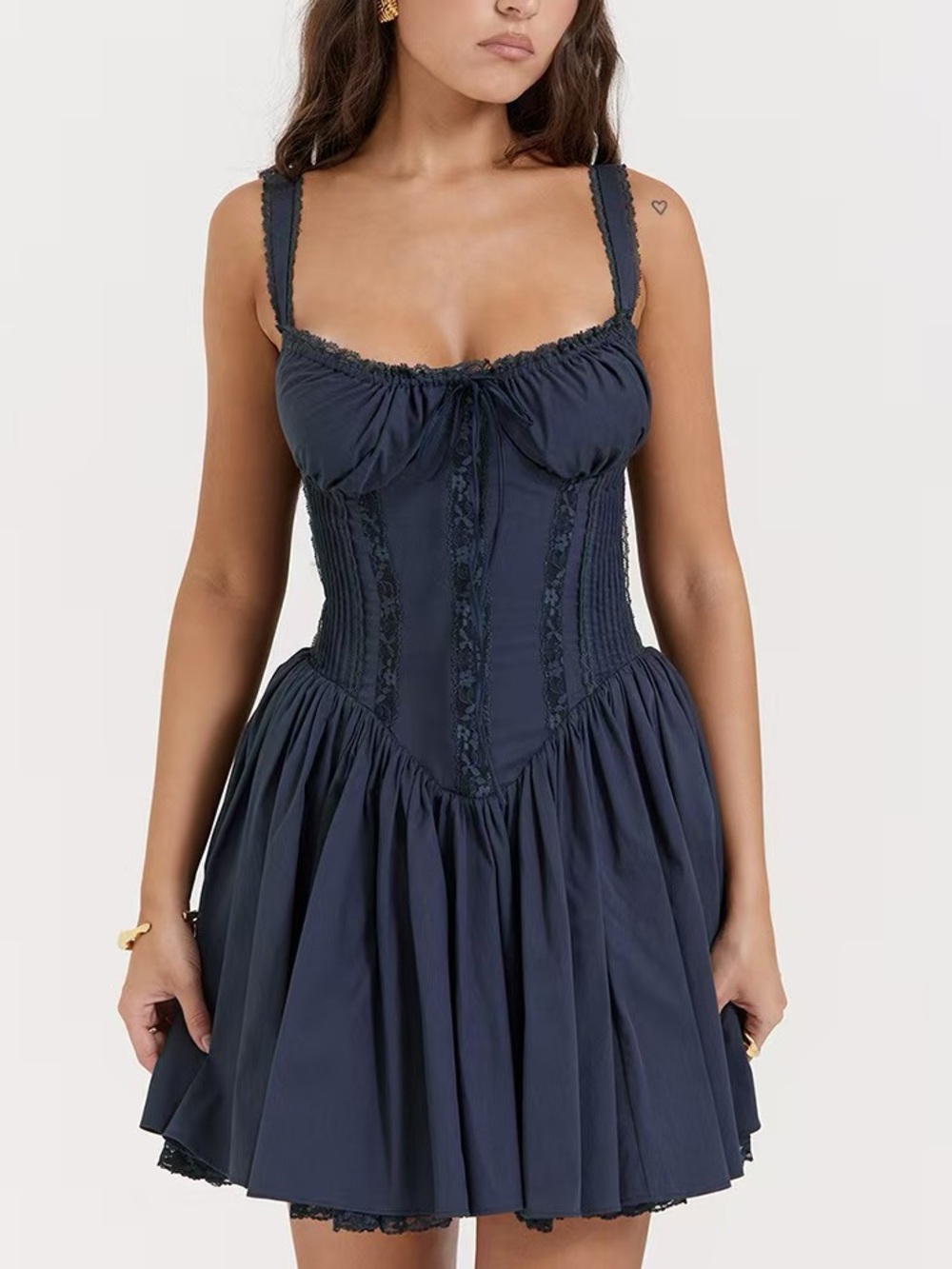 💝Women’s Navy Corset Mini Dress
